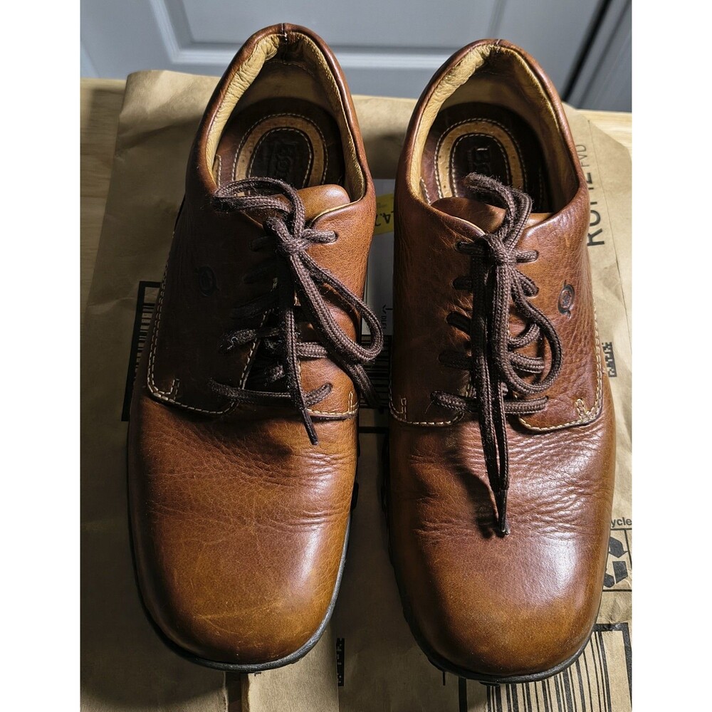Vintage Børn Tycoon Men's Brown Leather Oxford Shoes M5186 Size 8.5